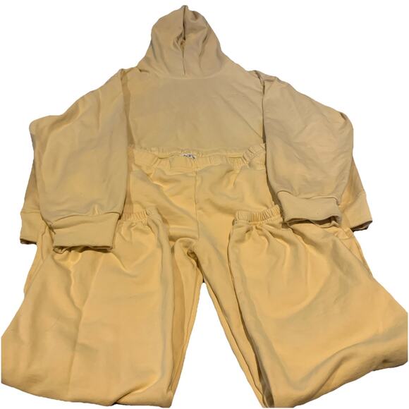 PARKE Embroidered Butter Yellow Sweatpants Joggers Hoodie Size 2XL Lot 2 - Picture 1 of 15